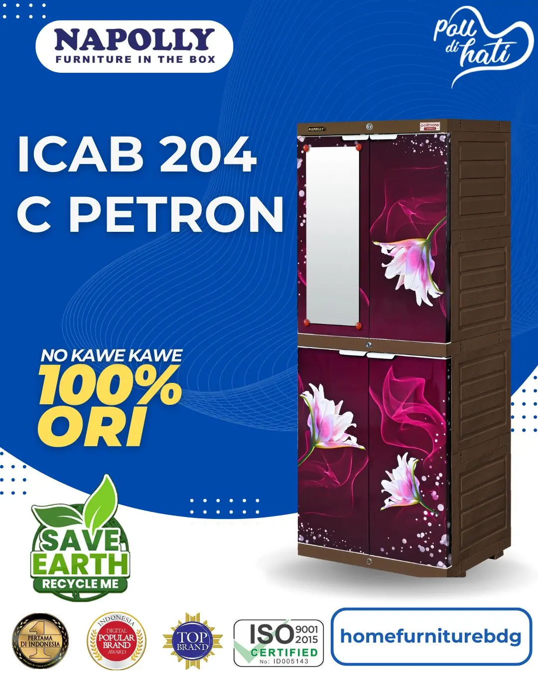 Napolly Lemari Cermin Serbaguna ICab 204 C PTRON
