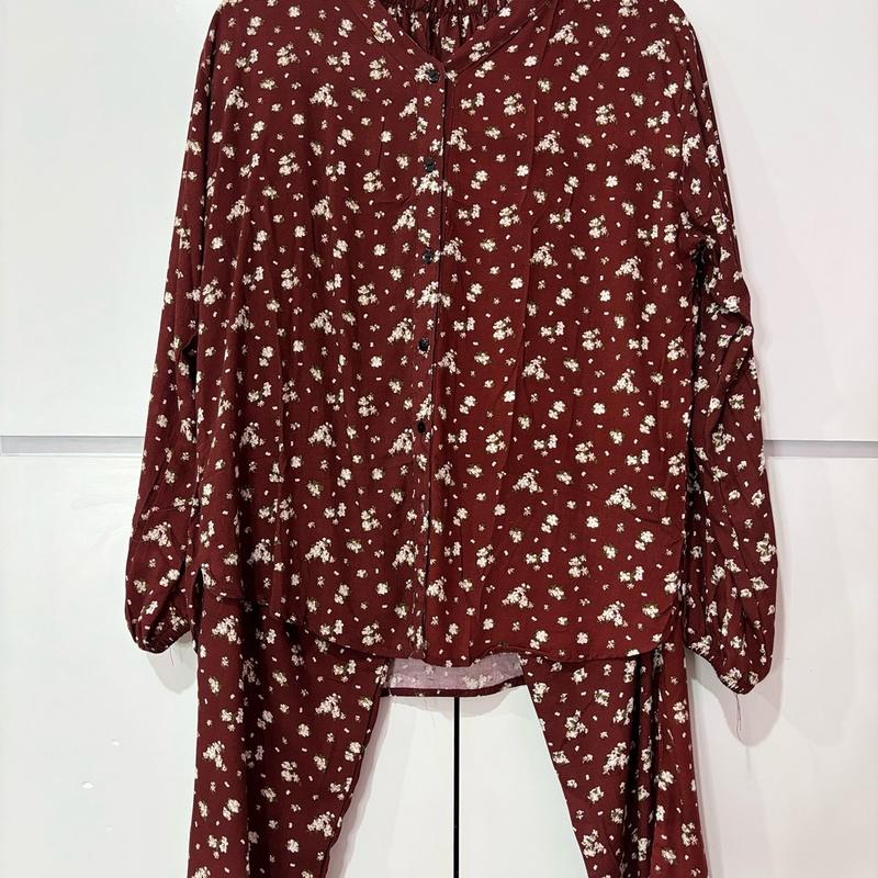 Oneset Rayon Lengan Panjang Piyama Wanita 2