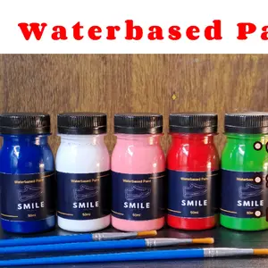 Cat Kanvas Suede Nubuck Waterbased Paint by Smile 50ml dan 100ml rekomendasi cat sepatu permanen penghitam