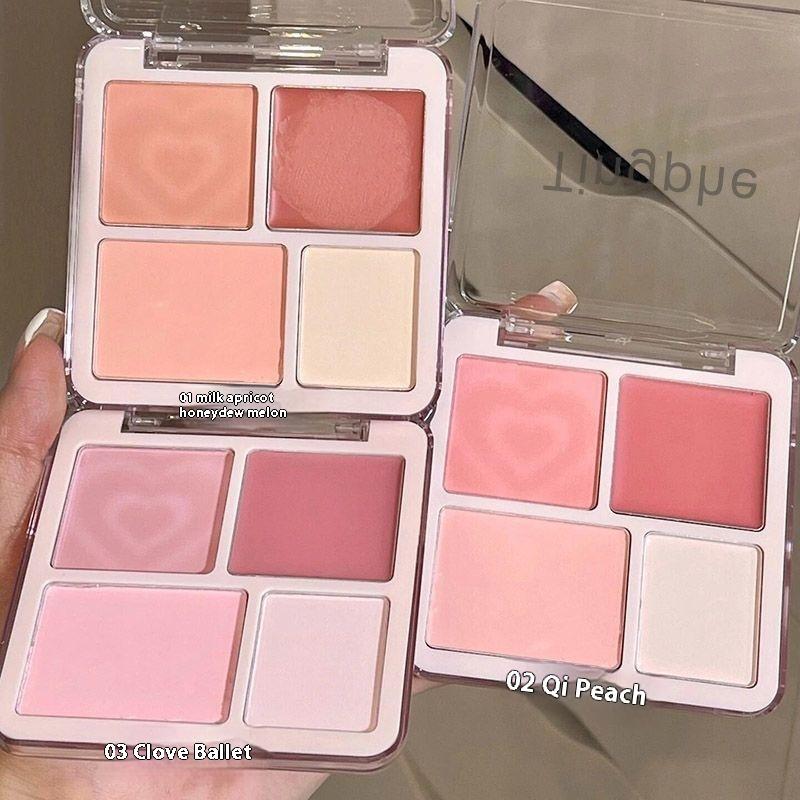 Bộ má hồng và highlight bốn màu cho gò má rạng rỡ và làn da sáng tự nhiên