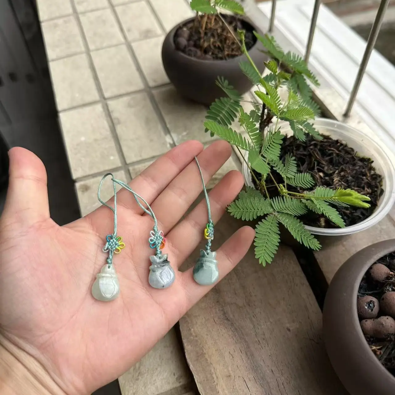 Mặt dây chuyền túi tiền bằng ngọc bích Miến Điện tự nhiên, dây đeo điện thoại di động, phụ kiện cho nam và nữ