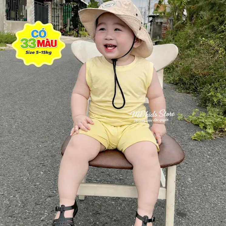 Bộ ba lỗ thun lạnh cho bé trai,bé gái từ 5kg-15kg