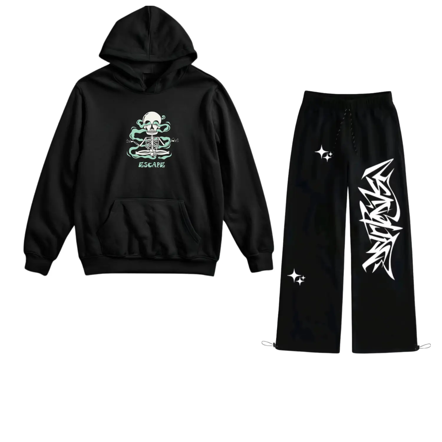 HS Hitam Es Cpe+Celana Tanpa Kantong