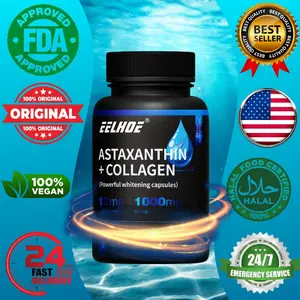 EELHOE Astaxanthin & Collagen - Mendukung elastisitas kulit, melembabkan, memutihkan kulit. Anti-penuaan dan anti-oksidasi