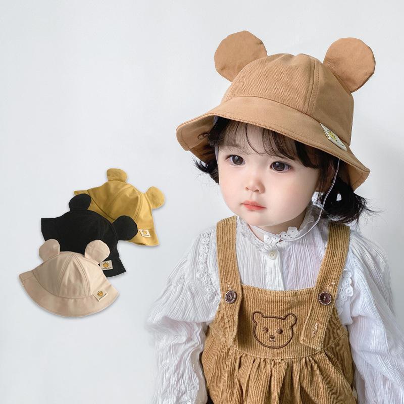 Mũ Xô Tai Gấu Dễ Thương Cho Bé, Mũ Ngư Dân Cotton Mềm Thoáng Khí Cho Trẻ Mới Biết Đi, Bé Trai Và Bé Gái, Du Lịch Ngoài Trời Thường Ngày, Mũ Che Nắng Cho Trẻ Em, Mùa Xuân Thu