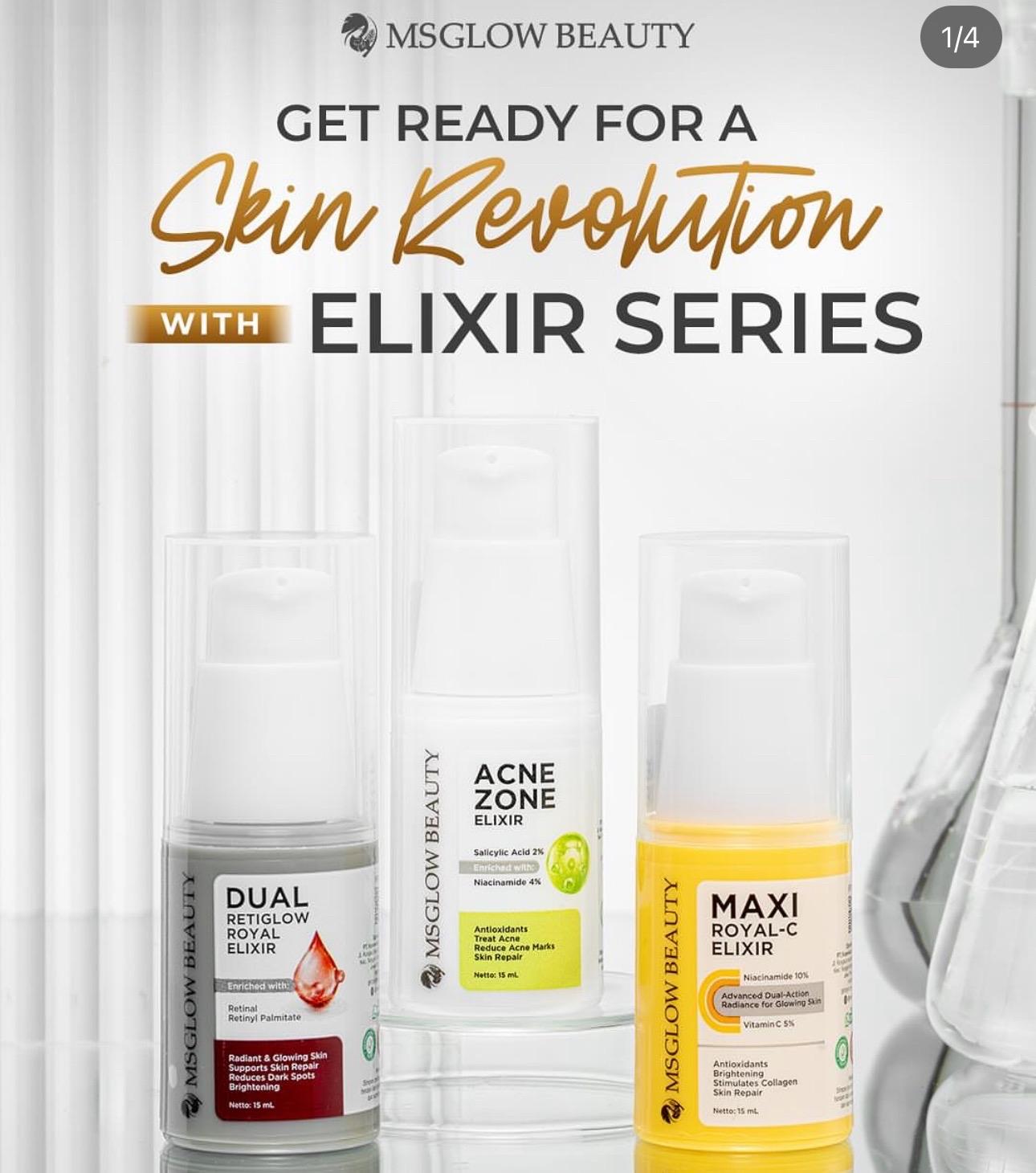 SERUM ELIXIR BOOSTER MS GLOW - RETIGLOW - ACNEZONE - MAXIROYAL C - Shop Tokopedia