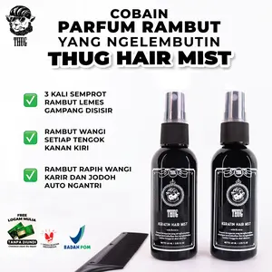 Thug Parfum Rambut Hair Mist Keratin Bundling 2/3 Botol 60ml Keratin Parfum Rambut Lembut Lemas Wangi Anti Kusut pas Sisiran Rambut Mudah Diatur Hairspray Laki