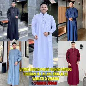 GAMIS PRIA MUSLIM JUBAH GAMIS PRIA LENGAN PANJANG BUSANA MUSLIM PRIA JUBAH CORAK  TERBARU