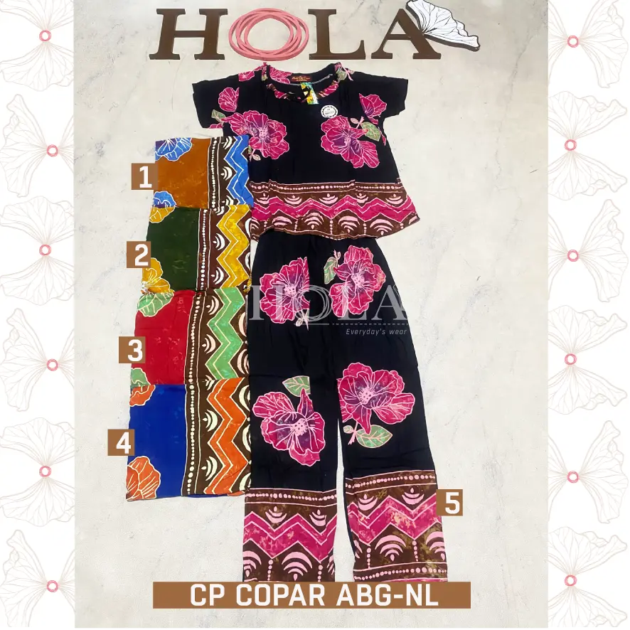 HOLA_FASH | SETELAN BATIK CAP COPAR  ABG SP TANGAN PENDEK, BATIK COPAR TANGAN PENDEK