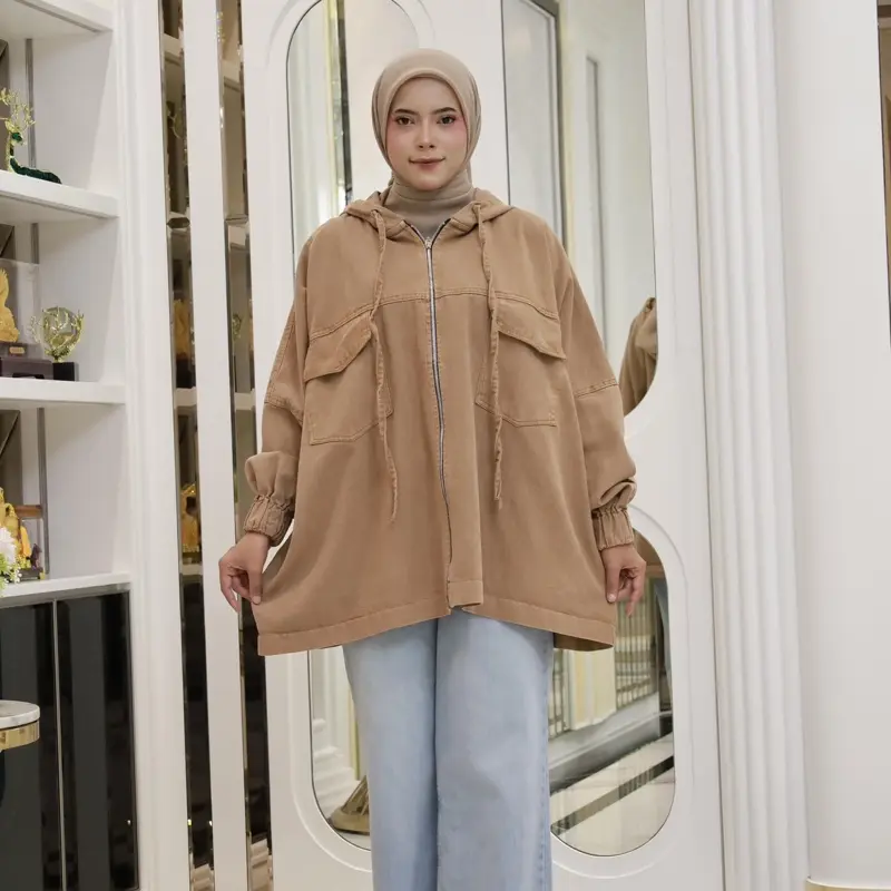 ANGTIW - Jaket Hoodie Vivie Oversize / Jaket Topi Vivie Jumbo 3