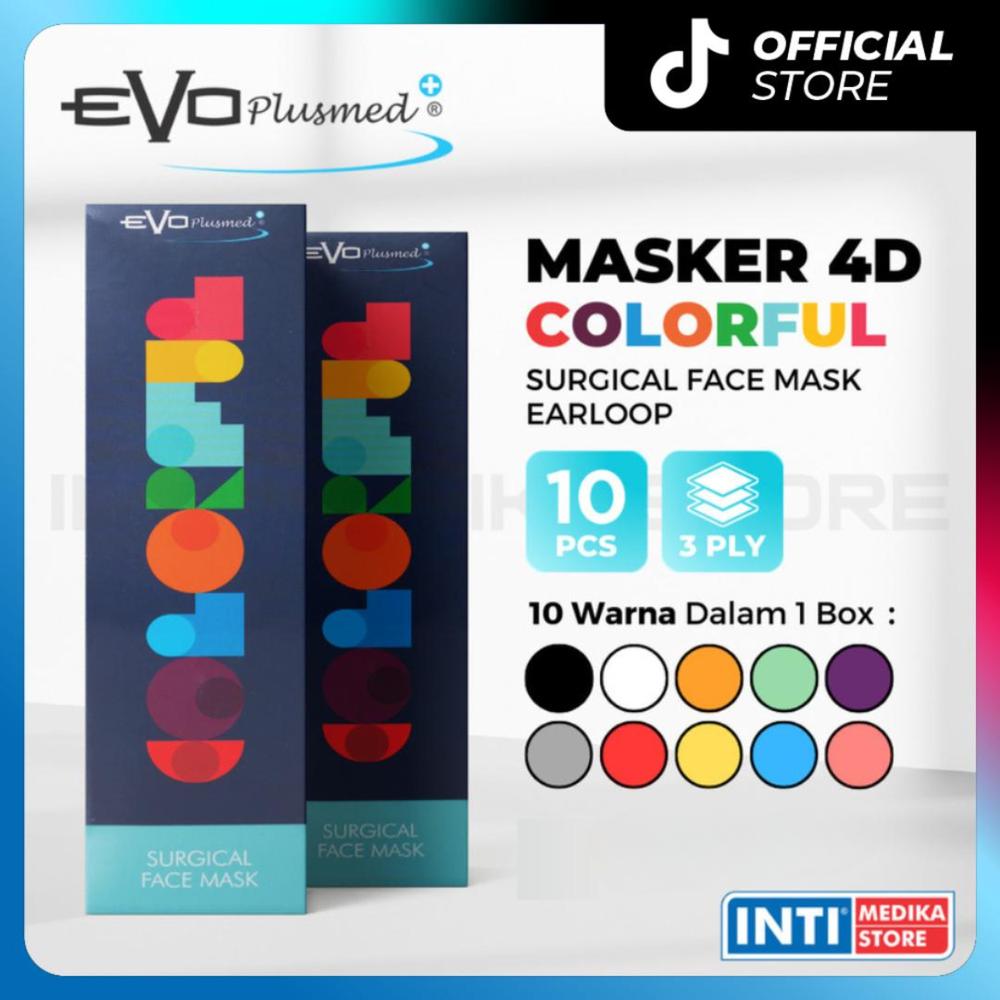 EVO Plusmed - Masker 4D Duckbill 3ply COLORFUL Earloop | Surgical Mask Waterproof - COLORFUL