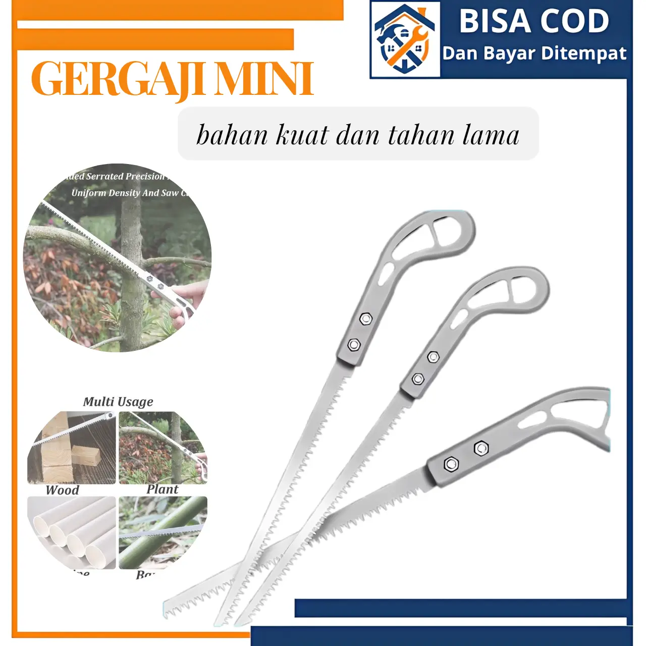 Gergajii Tangan Porttable Pemotong Dhan Pohon Pipa Multifungsi Super Tajam-Gergaji Kayu Mini
