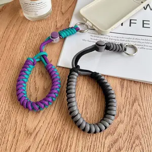 Tali Gantungan HP Pendek, Tali Pergelangan Tangan yang Dapat Disesuaikan dengan Klip Anti-Hilang