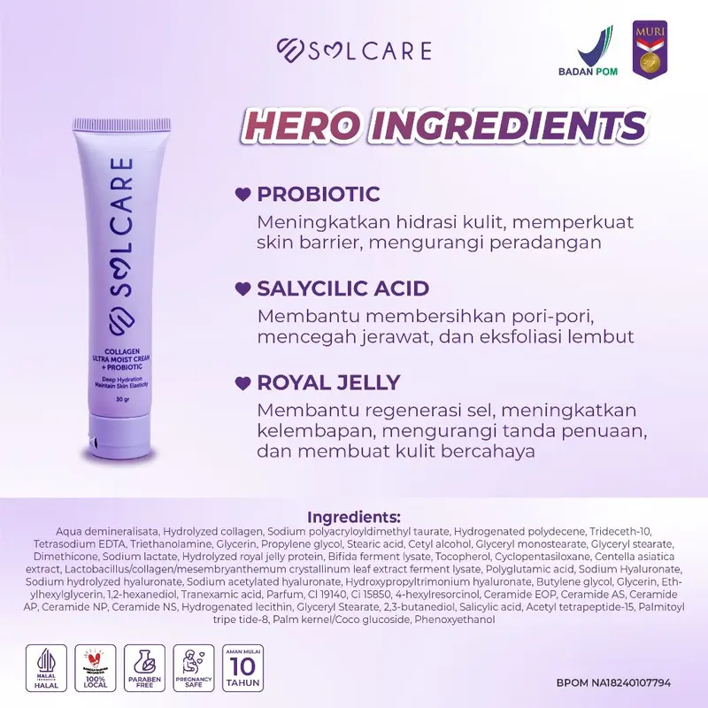 Solcare Collagen Ultra Moist Cream + Probiotic – Cream Flek 2