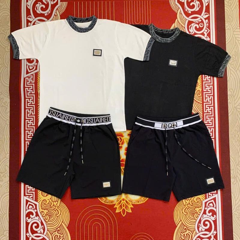  Bộ Quần Áo Thun D S Q Và l-C 0 N Áo Cotton Quần Vải Gió Mềm Co Giãn Thoáng Mát Cạp Chun Dày Dệt Chữ Logo Kim Loại Xịn Thời Trang Nam 
