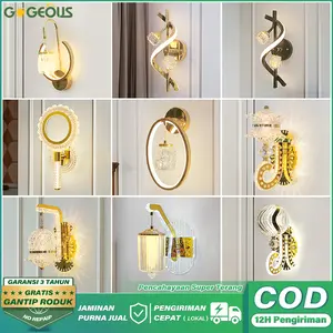 GOGEOUS Lampu Dinding Outdoor Kristal Modern Hias minimalis Ruang Tamu Lampu Tidur Tempel Dinding lampuruangtamu chandelier rumah kampung Live11