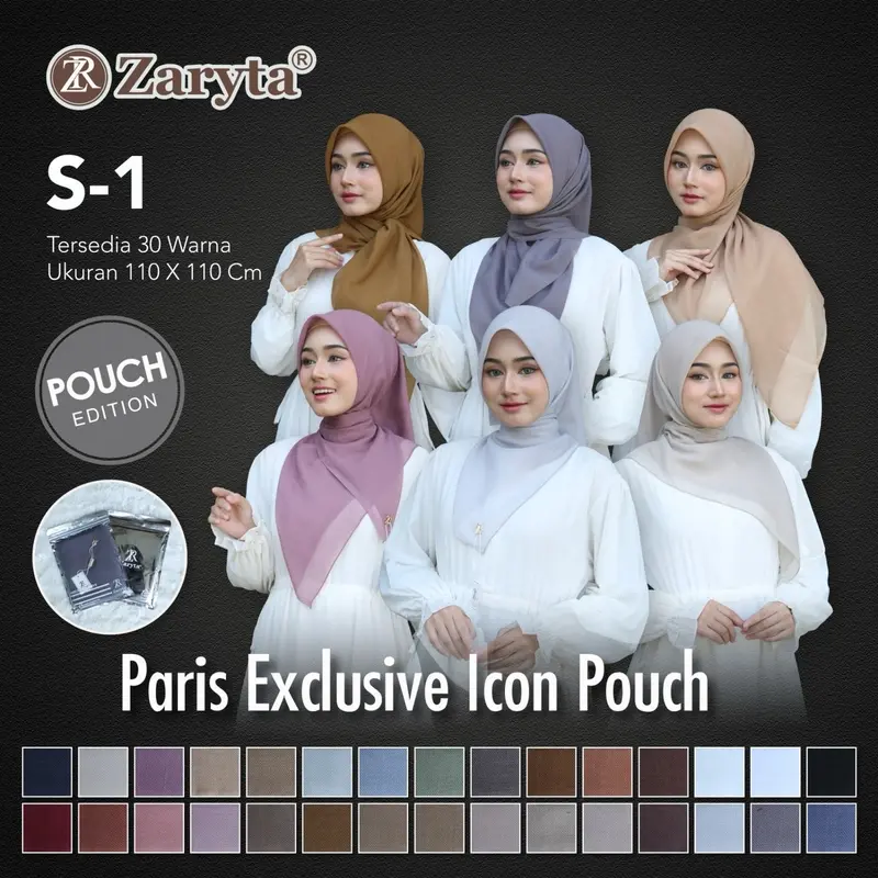 ZARYTA HIJAB VOAL SOLITAIRE 5 PCS SEGI EMPAT MUSLIM SQUARE 5