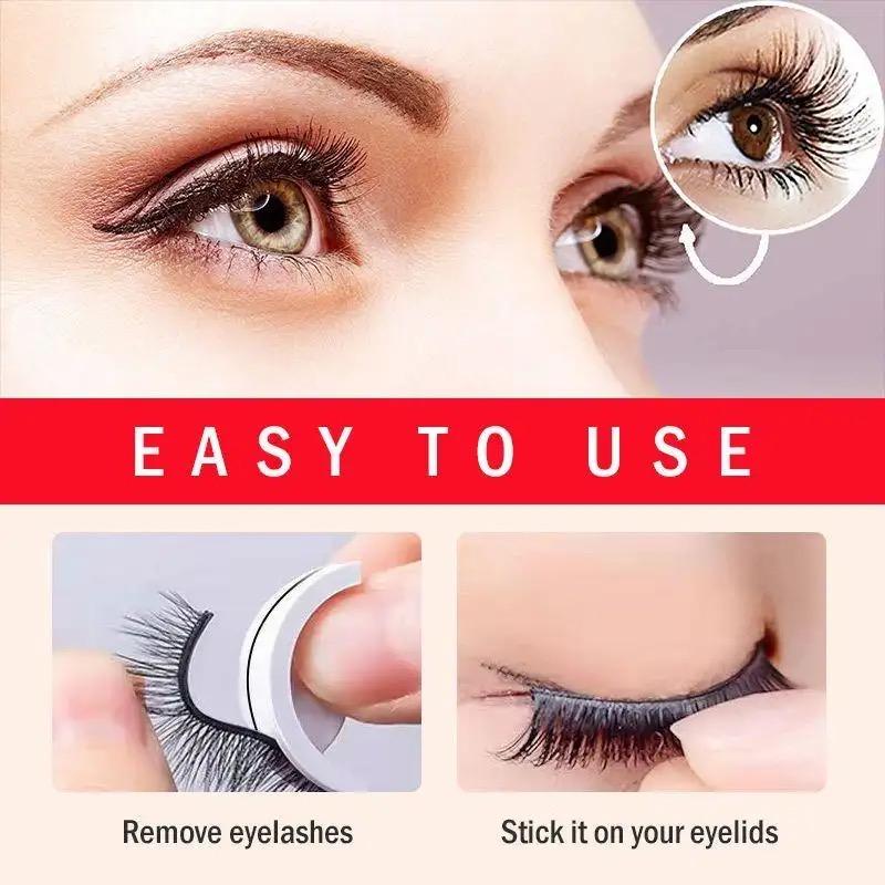 Product Introduction of 1Pair Reusable Self-adhesive Fa lse Eyelashes 3D Mink Lashes Glue-free Eyelash Extension 3 Seconds to Wear No Glue Needed Lashes 26