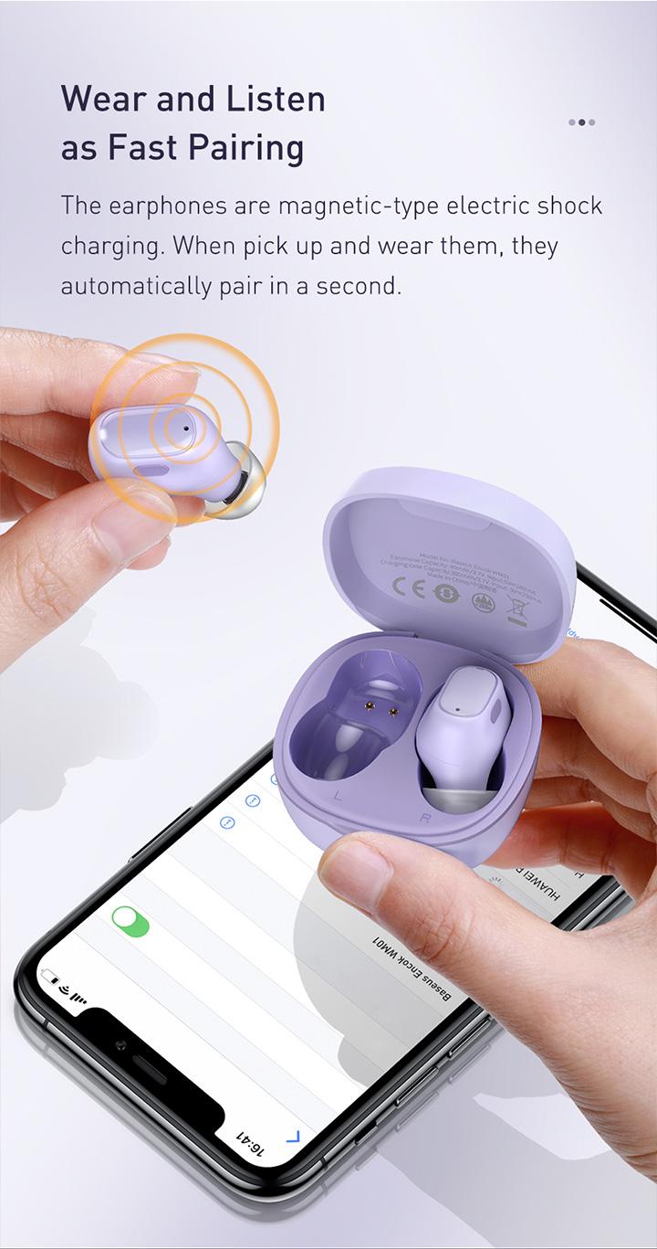 Product Introduction of Baseus Encok WM01 True Wireless Bluetooth Earphone Pengurangan Kebisingan Tahan Air Mini Earbuds TWS Headphones Biru 36