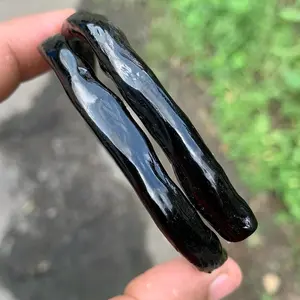 Gelang Akar Bahar Hitam Polos Natural Lentur