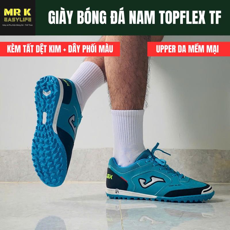 [MỚI] Giày Đá Bóng Nam TOPFLEX TF, đế cao su TF, khâu full đế, êm, tặng kèm tất + dây phối màu, Sport, Đá Banh sân cỏ nhân tạo, thể thao, tập thể dục