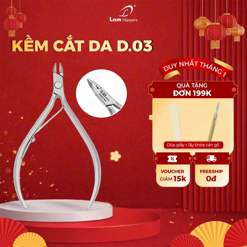   Tặng Cây Lấy Khóe Gỗ  Kềm Cắt Da D.03 Đầu Vuông Thép Không Gỉ Inox 1 Chống Trợ Lực Giá Tốt Nhất - Lam Nippers Kềm Lâm 