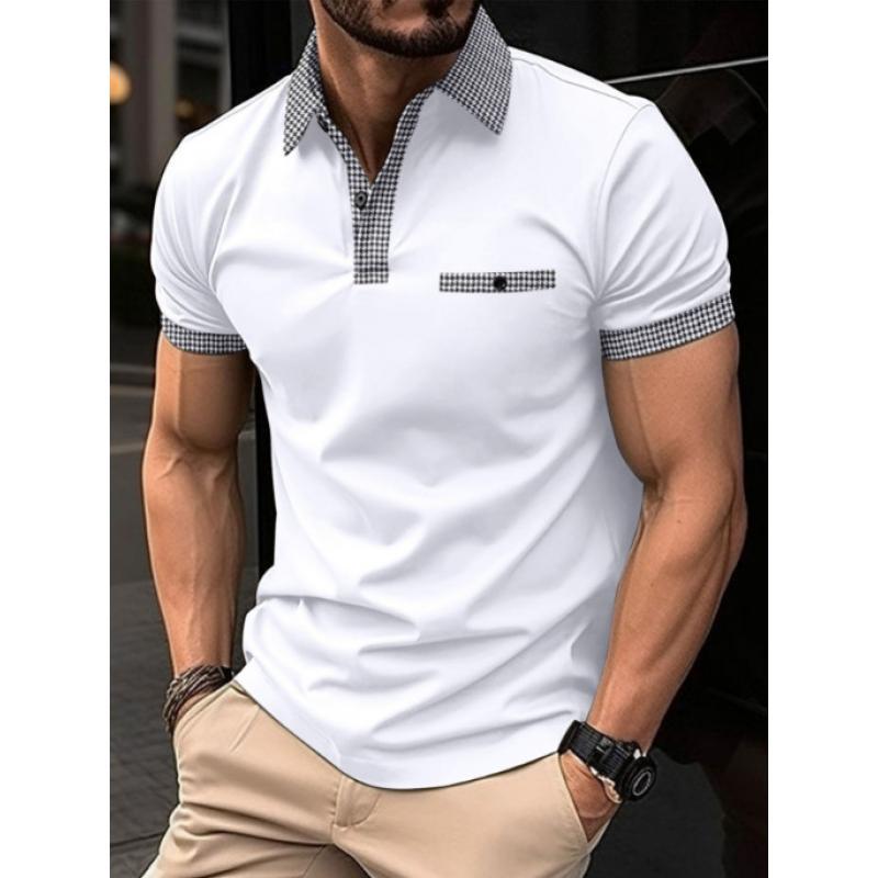 Áo Polo Nam, Bộ Sưu Tập Mùa Hè Mới 2024, Thiết Kế Kẻ Sọc Polo Khâu, Thích Hợp Cho Nam Giới, Áo Polo Thể Thao 6