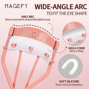 MAGEFY Penjepit Bulu Mata Merah Muda Eyeliner Cair Waterproof Tahan Lama Tipis 0.01mm Memegang Alat Rias Mata Penjepit Bulu Mata Logam Ekstensi Bulu Mata Keriting 1305
