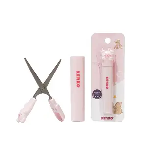 Gunting Lipat Kenko Bear Pink & Yellow SCF-03P - Alat Tulis Senang