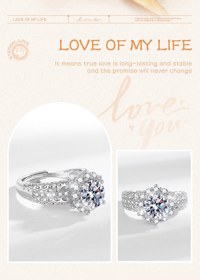 Product Introduction of 【003Harga telah dibanting, segera di CO】Chard Wake Cincin Wanita Berlian Perhiasan Tunangan Ukuran Bebas 2 Karat Cincin Cewek  CWR021 11