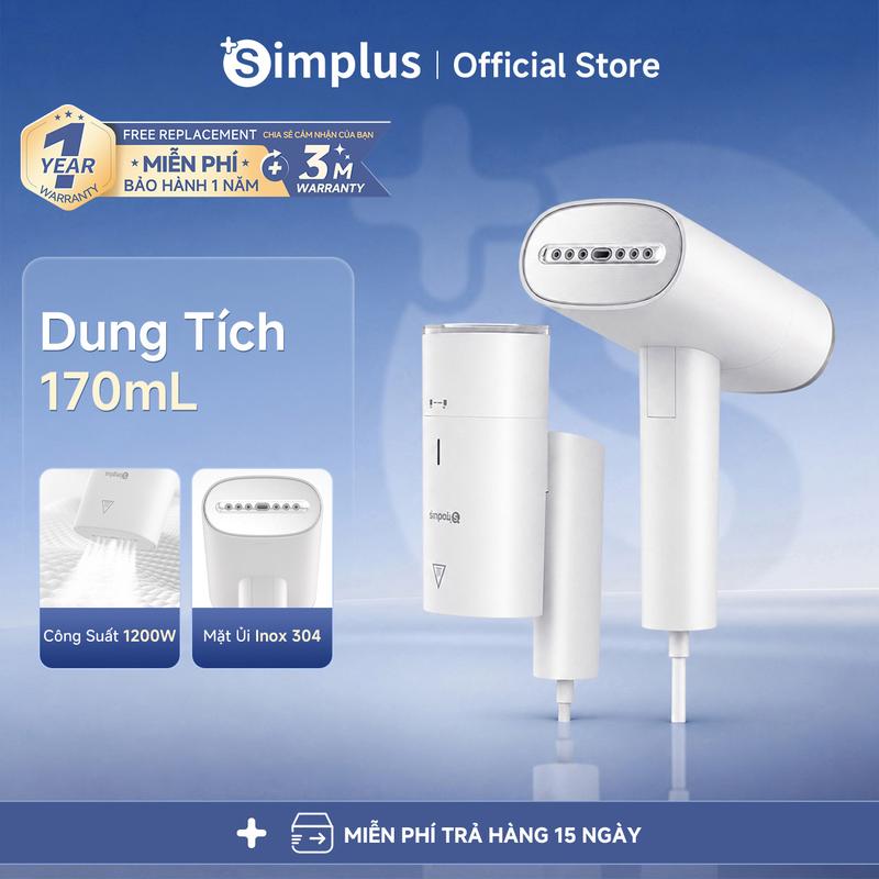 SimplusVN Bàn ủi hơi nước cầm tay dung tích 170ml GTJH017, công suất cao 1200W, không kén vải, nhỏ gọn tiện lợi dễ dàng mang theo du lịch, Bảo Hành 1 Năm Chỉ Đổi Không Sửa