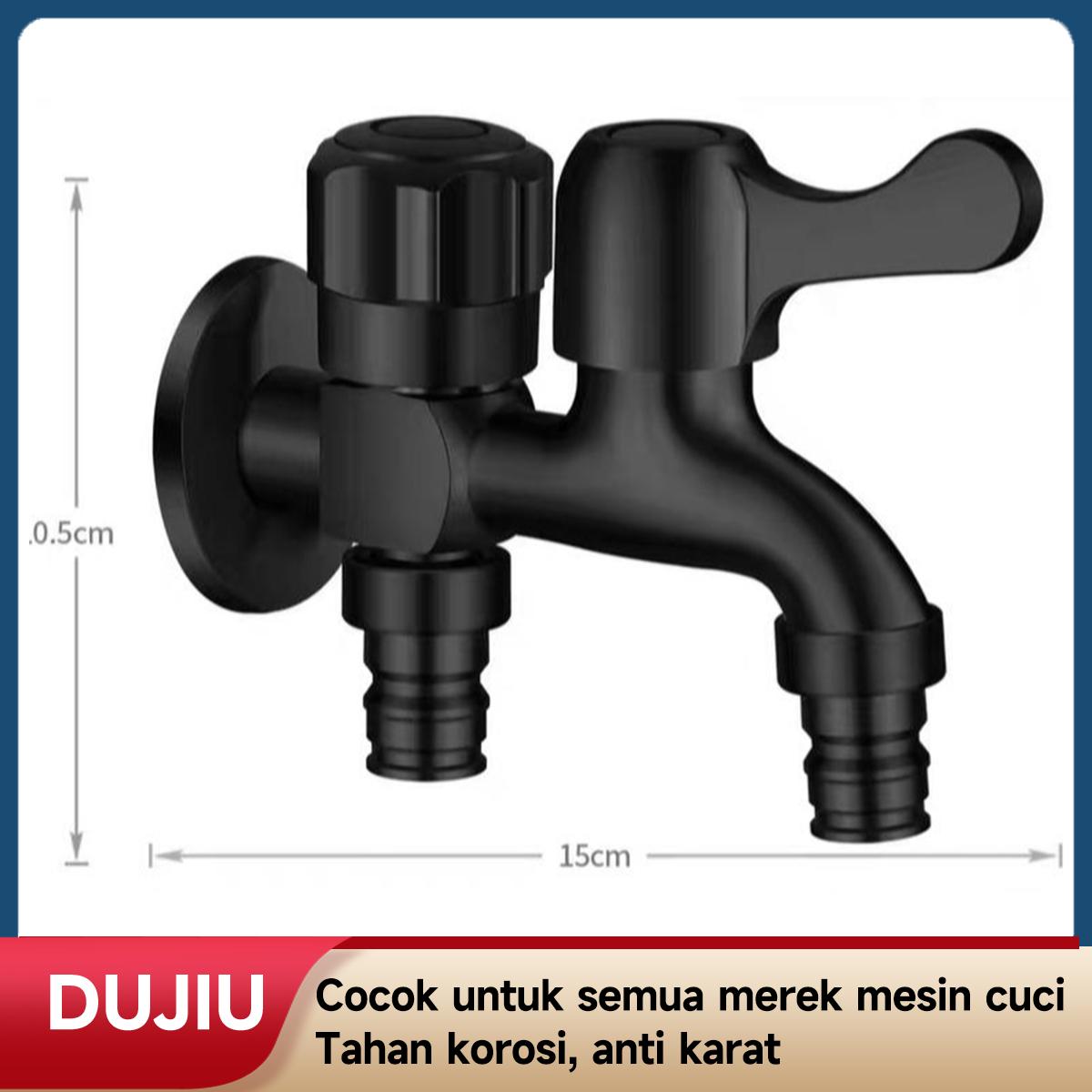 Keran Dapur & Mesin Cuci Multifungsi Hitam DUJIU – Keran Air Dingin Tahan Karat Premium, Cocok untuk Taman/Ruang Cuci, Termasuk Katup Penghenti Dinding, Desain Modern Mudah Dipasang, Ideal untuk Rumah & Kamar Mandi.