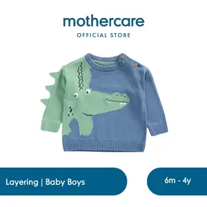 Mothercare Crocodile Knitted Jumper - Sweater Bayi Laki-laki (Biru)