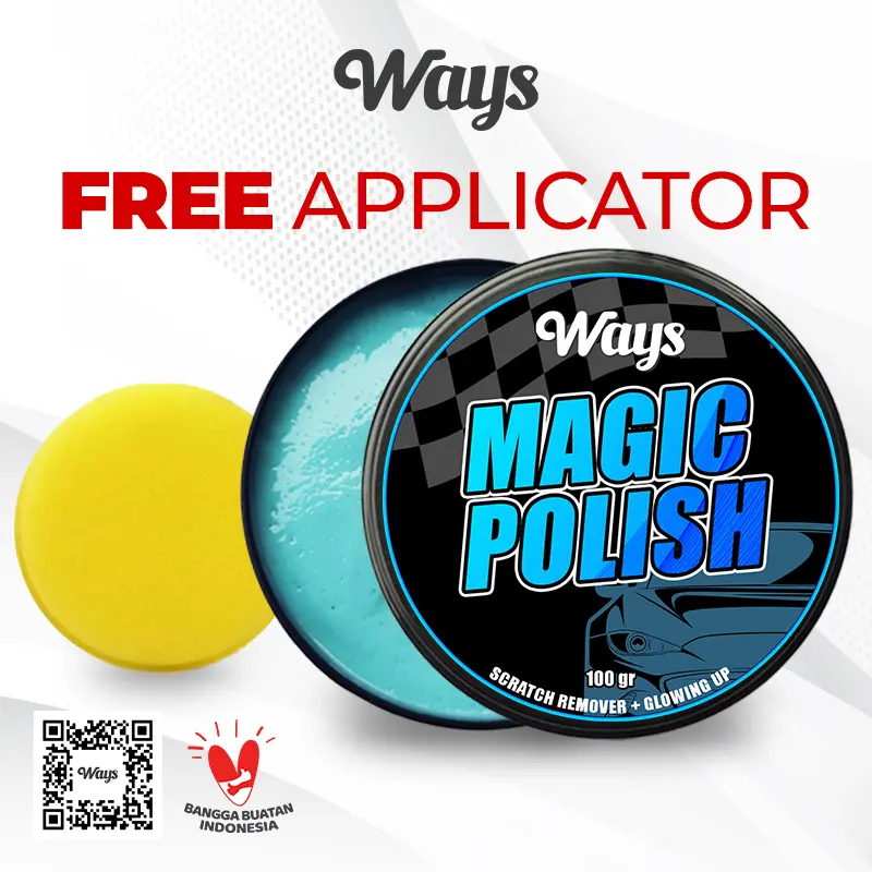Magic Polish - Penghilang Baret Lecet Goresan Mobil Motor Helm - FREE Sponge Applicator WAYS 1