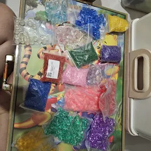 Marmer Kaca Aquarium 7Warna - Hiasan Emas Glowing Alami Ukuran 10mm Bulat Aman untuk Ikan Neon/Kecil