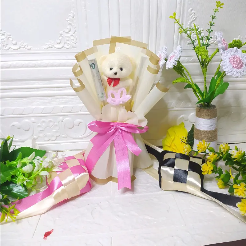Buket Boneka dan uang kosongan hadiah lebaran angpau ready 5