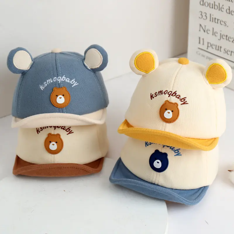 Mũ Bóng Chày Có Tai Gấu Dễ Thương Cho Bé, Mũ Cotton Vành Mềm Mùa Thu Cho Trẻ Sơ Sinh, Bé Trai Và Bé Gái, Du Lịch Ngoài Trời, Mũ Che Nắng Thường Ngày Cho Trẻ Mới Biết Đi