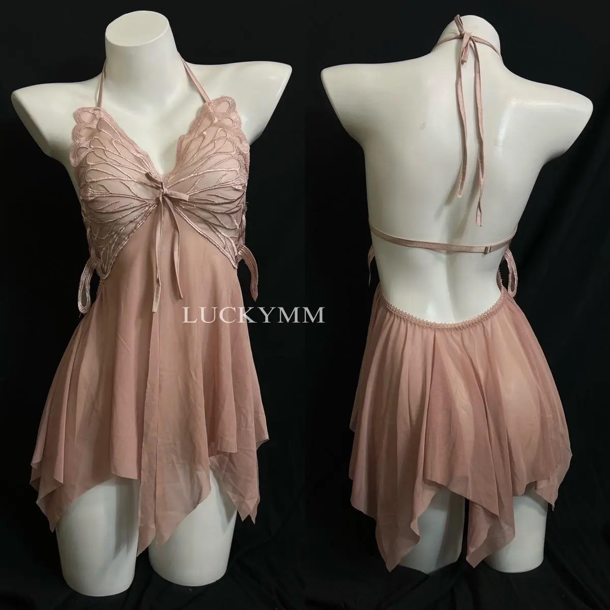 LuckymmGirls - Sleepwear Dress Kupu-Kupu Bahan Nilon Premium 30