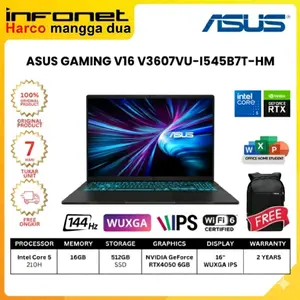 ASUS GAMING V16 V3607VU-I545B7T-HM CORE 5 210H 16GB 512GB SSD RTX4050 6GB 16" WIN11 OH24 + M365 MATTE BLACK [90NB15Q1-M00DT0]