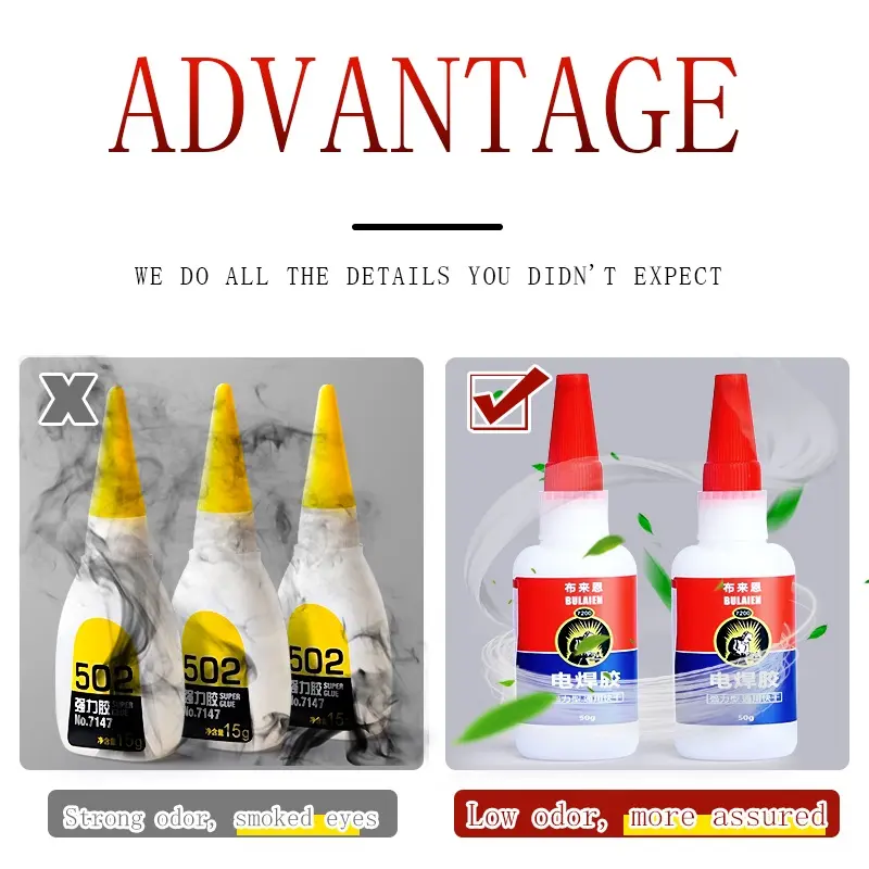 50ml Superglue Multifungsi Kuat Semua Bahan yang Dapat Ditempelkan Bukti Air 502 Untuk Sepatu Logam Kayu 3