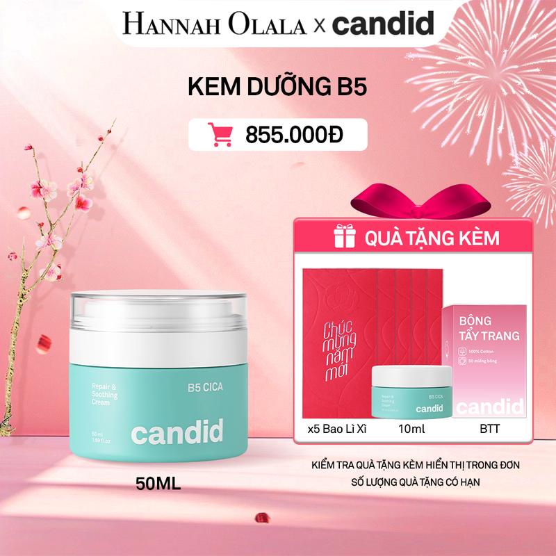 CANDID X HO TEAM - KEM DƯỠNG ẨM PHỤC HỒI CANDID B5 CICA REPAIR AND SOOTHING CREAM 50ML