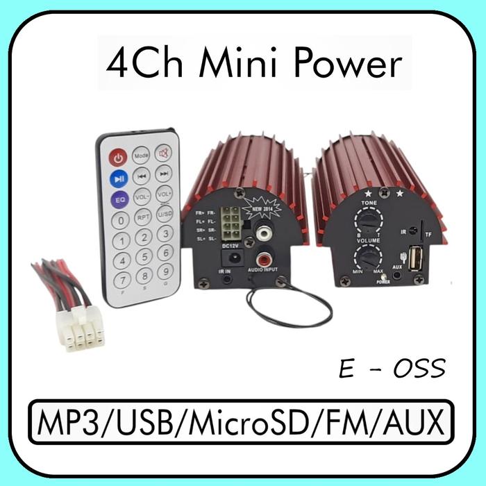 Gambar Penguat Audio Mobil 4 CHANNEL-  Motorcycle Mini Power Amplifier USB / SD / AUX E- OSS dari Audio net shop Kota Administrasi Jakarta Utara Tokopedia