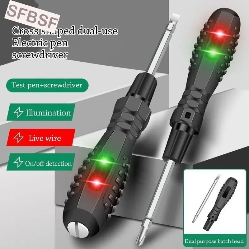 Bút kiểm tra điện, SFBSF, Cảm ứng thông minh với tuốc nơ vít chỉ báo, Cầm Tay / Crossover, Máy Dò Điện Áp Đa Chức Năng Có Thể Tháo Rời Gia Dụng 0