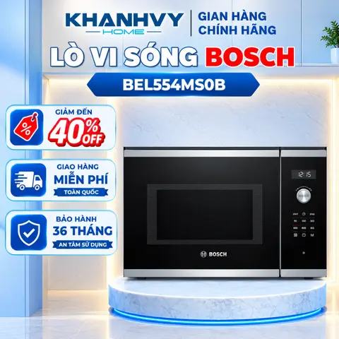 Lò Vi Sóng Âm Tủ Bosch BEL554MS0B Series 6 - 25L - 8 Chương Trình Tự Động - Nướng Kết Hợp