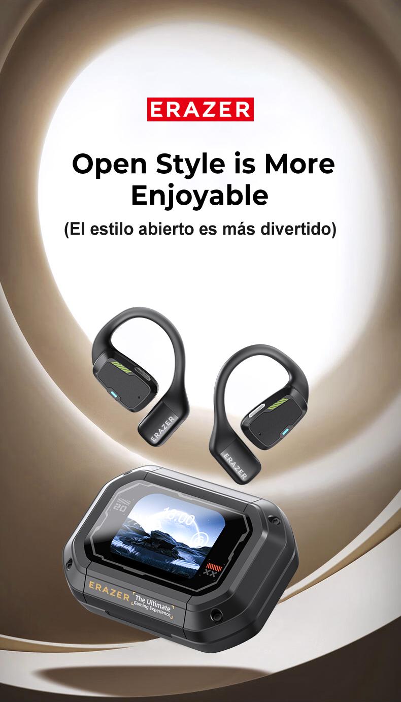 Product Introduction of ERAZER XP6 AI Smart True Wireless Bluetooth Headset V5.4 TWS AI Real-time Translation Conversation Downloadable APP Download LED Touch Screen OWS Headphone Olahraga Gaming 53