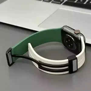 Tali jam tangan silikon dua warna, bergaya modis dan trendi new red strap rubber strap stylish starp 44mm  46mm 48mm replaceble strap band strap strap band 11 s10 pro max 22mm smartwatch tali smart watch s10 jam hp 31 30 advan se1 cewek  iwatch