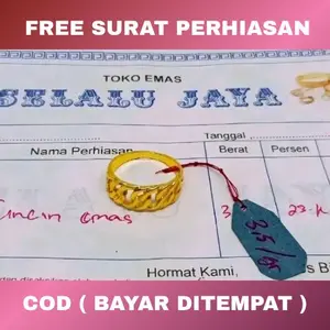 Cincin rantai double dari lapis E mas muda Gold anti karat