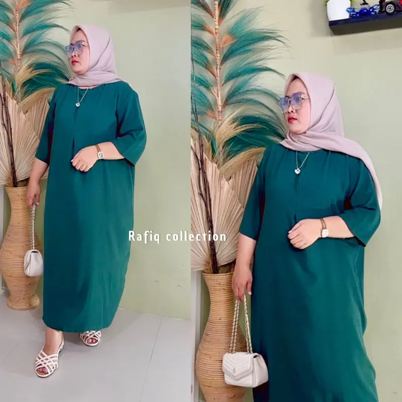 Daster Gamis LD 120 & LD 130cm Lengan 3/4 Busui Cey Crinkle 4