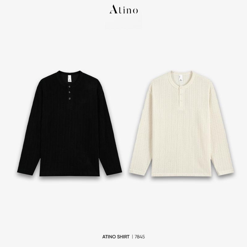 Áo Nỉ Cổ Cúc ATINO Vải Nhung Dập Vân Nổi L.3.7845