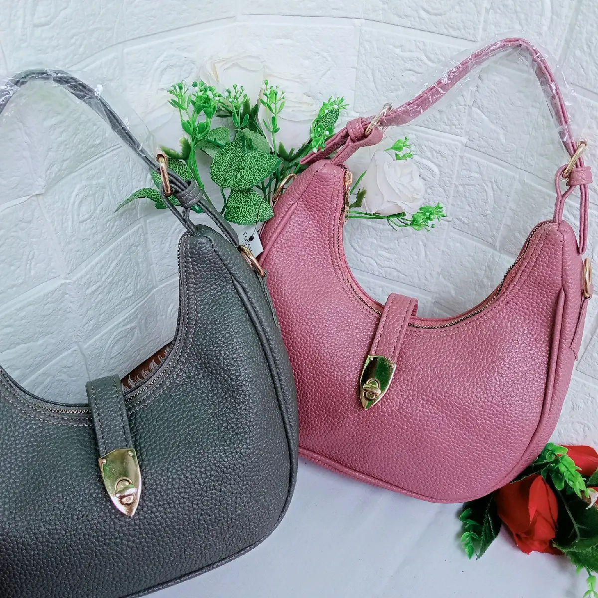 tas slempang wanita terbaru model tas terkini bahan motif kulit jeruk